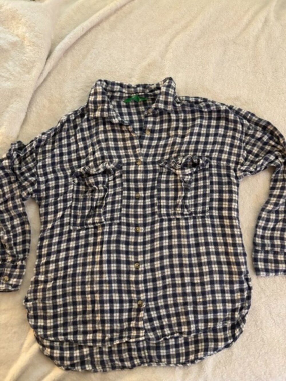DIP Women's Small Long Sleeve Checker T-Shirt